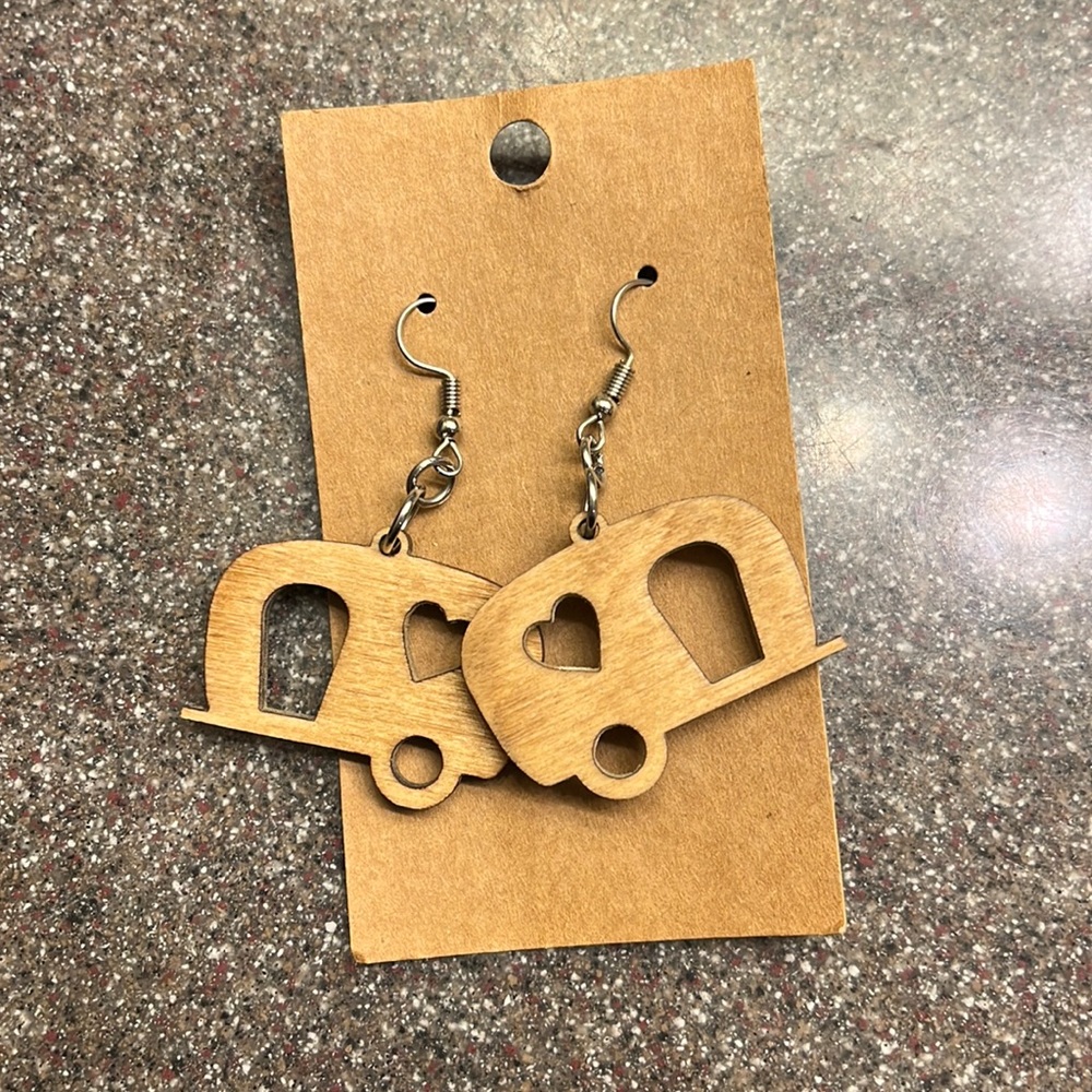 Wooden Camper Earrings